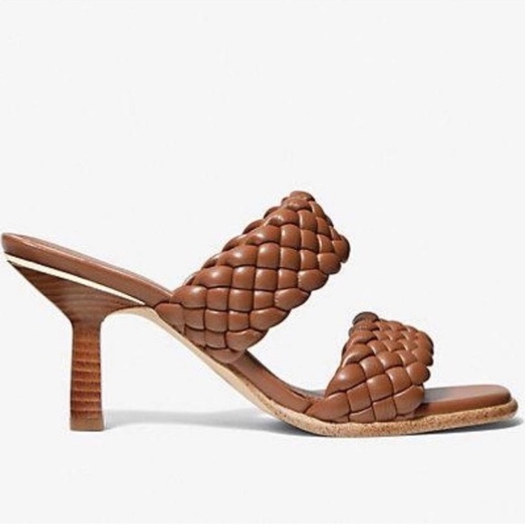Michael Kors Cognac Brown Braided 3” Heeled Sandals - Picture 16 of 16